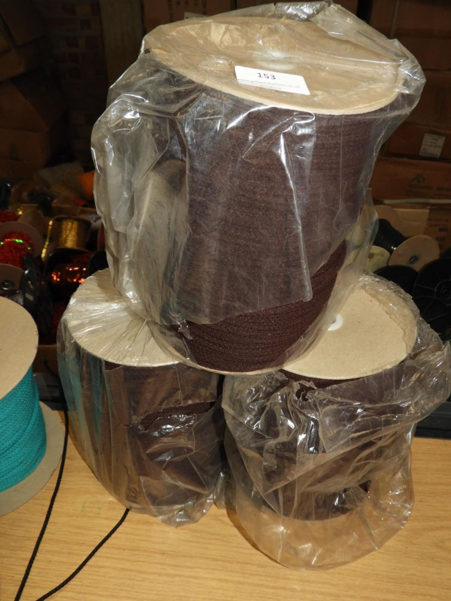 Three Rolls of Brown Drawstring Cord