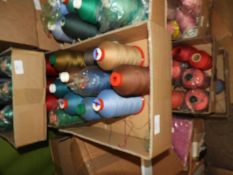 Box Containing Twelve Assorted Cones of Thread