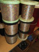 Six Rolls of Multicoloured Braided Thread