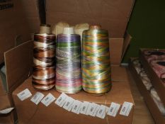 Five Cones of Multicoloured Thread (~2500m Total)