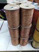 Six Rolls of Copper Glitter Machine Knitting Wool