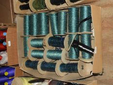 Box Containing Assorted Wools, Braids, Sequins, et