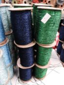 Six Rolls of Machine Knitting Wool (3x Blue, 3x Gr