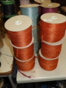 Six Rolls of Orange & Silver Braided Ribbon