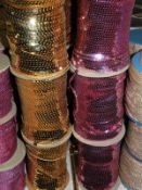 Three Rolls of Gold and Three Rolls of Pink Sequin