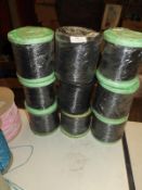 Nine Rolls of Black Braided Thread