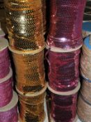 Three Rolls of Gold and Three Rolls of Pink Sequin