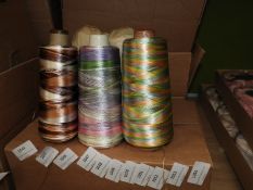 Five Cones of Multicoloured Thread (~2500m Total)