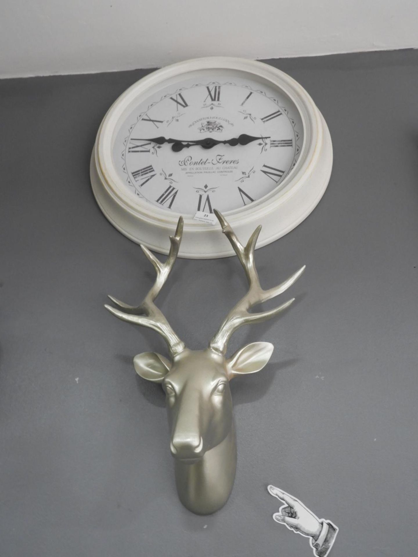 Vintage Style Wall Clock and a Stags Head