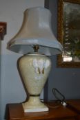 Pottery Table Lamp Featuring Elephant Heads
