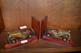 Pair of Model Vintage Car Bookends