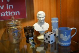 Assortment of Decorative Glassware, Wedgwood, Pot
