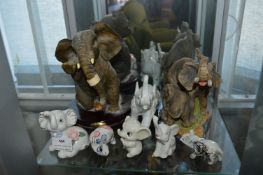 Eight Assorted Elephants Including One Juliano Col