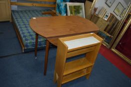 Small Oval Drop Leaf Dining Table and Light Oak Ti