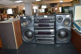 Kenwood Stacking Hi Fi System and a Pair of Techni