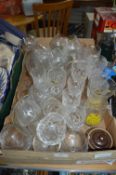 Large Collection of Cut Glass Crystal Wine Glasses