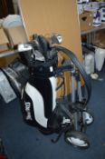 Golf Trolley and a Spalding Golf Bag with a Set of