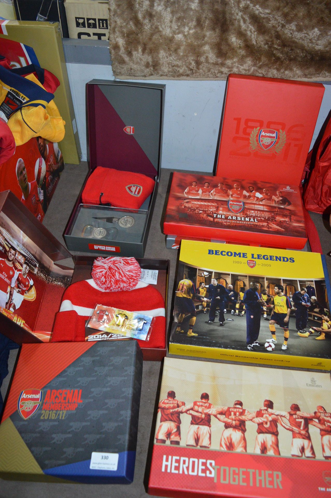 Eight Boxed Arsenal Membership Gift Boxes Containi