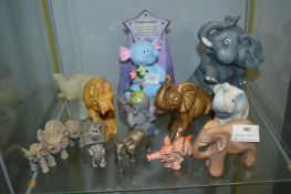 Twelve Assorted Whimsical Elephants