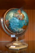 Terrestrial Globe on Brass Stand