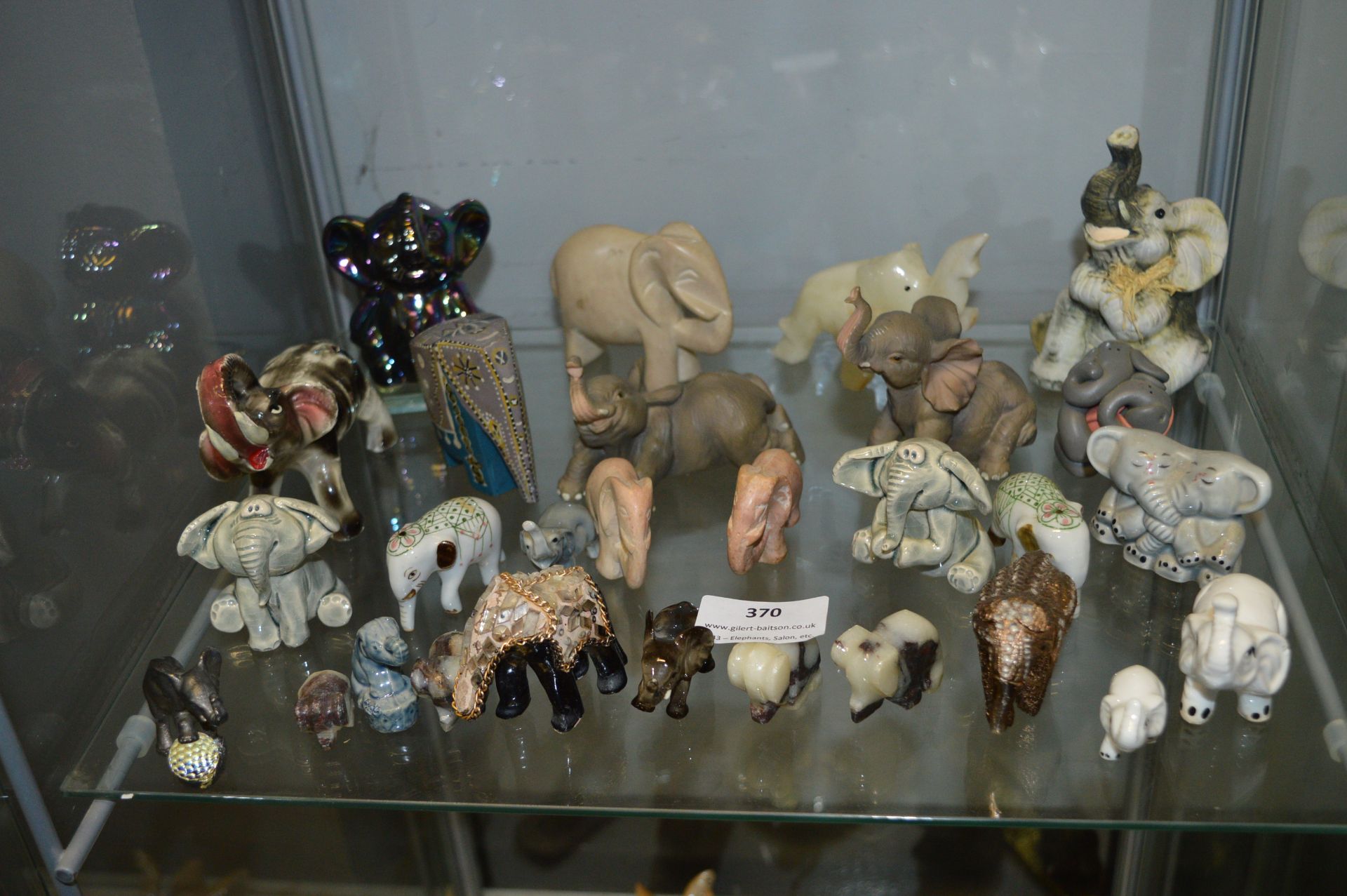 Twenty Eight Assorted Elephants Including Soapston