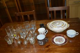 Assorted Pottery Items and Glassware