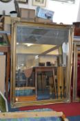Large Gilt Framed Beveled Edge Mirror 4'6" x 3'6"