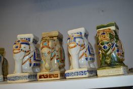 Four Assorted Ceramic Elephant; Plant Stands and A