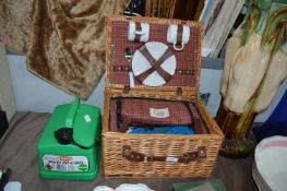 Wicker Picnic Hamper with Contents and a Petrol Ca