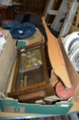 Vintage Wooden Toy Wheelbarrow and a Wall Clock