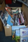 Box of Assorted Books, Christmas Crackers, Notepad