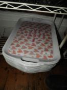 Twenty Two White Plastic Trays with Love Hearts