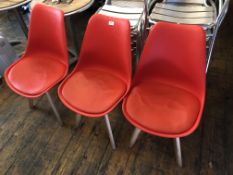 Three Retro Style Polypropylene Chairs on Beech Le