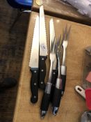 Three Sets of Carving Knives and Forks