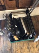 Box of Assorted Cookware Including Roasting Tins,