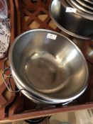 Four Stainless Steel Mixing Bowls with Handles