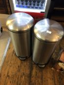 Two Stainless Steel Pedal Bins