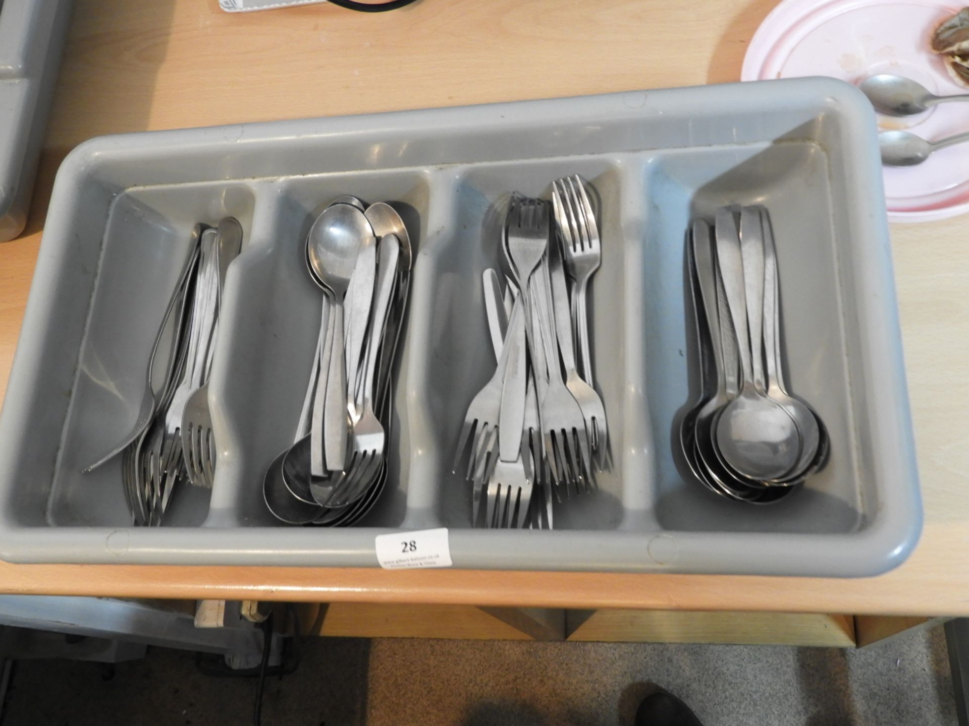 Four Compartment Cutlery Tray Containing Plain Sta