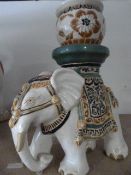 Small Ceramic Elephant Plant Stand with Pot