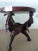 Small Wooden Table with Elephant Base