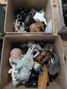 Two Boxes of Assorted Small Elephants