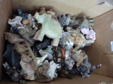 Box of Assorted Small Elephants Including Onyx, Ch