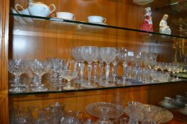 Shelf of Cut Glass Crystal Wine, Liqueur and Other