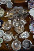 Large Collection of Plated Ware Including Sheffiel