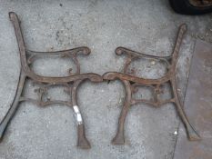 Pair of Cast Iron Bench Ends