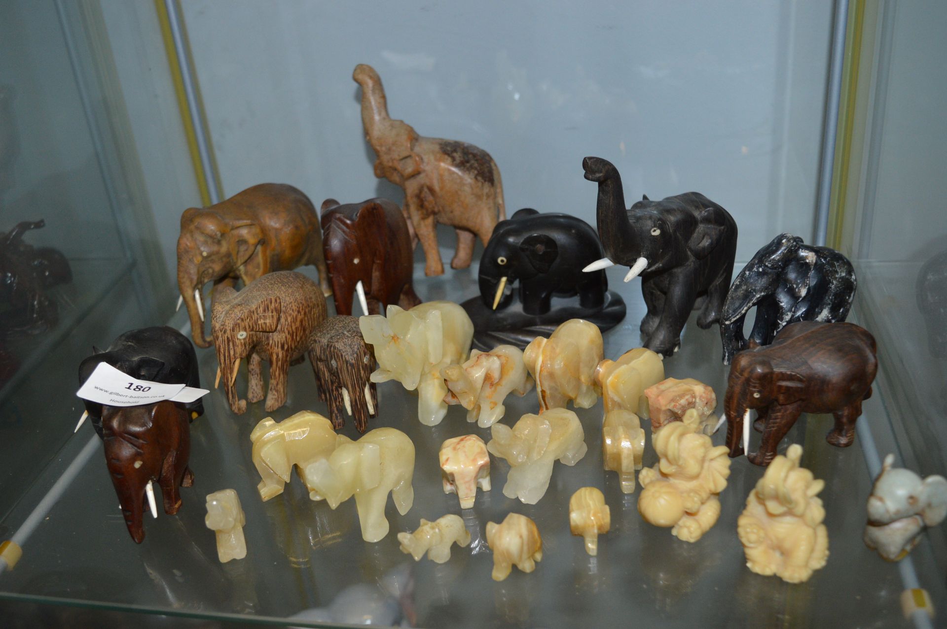 Collection of Twenty Eight Elephants Including Car