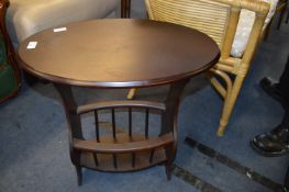 Mahogany Effect Oval Occasional Table Magazine Rac