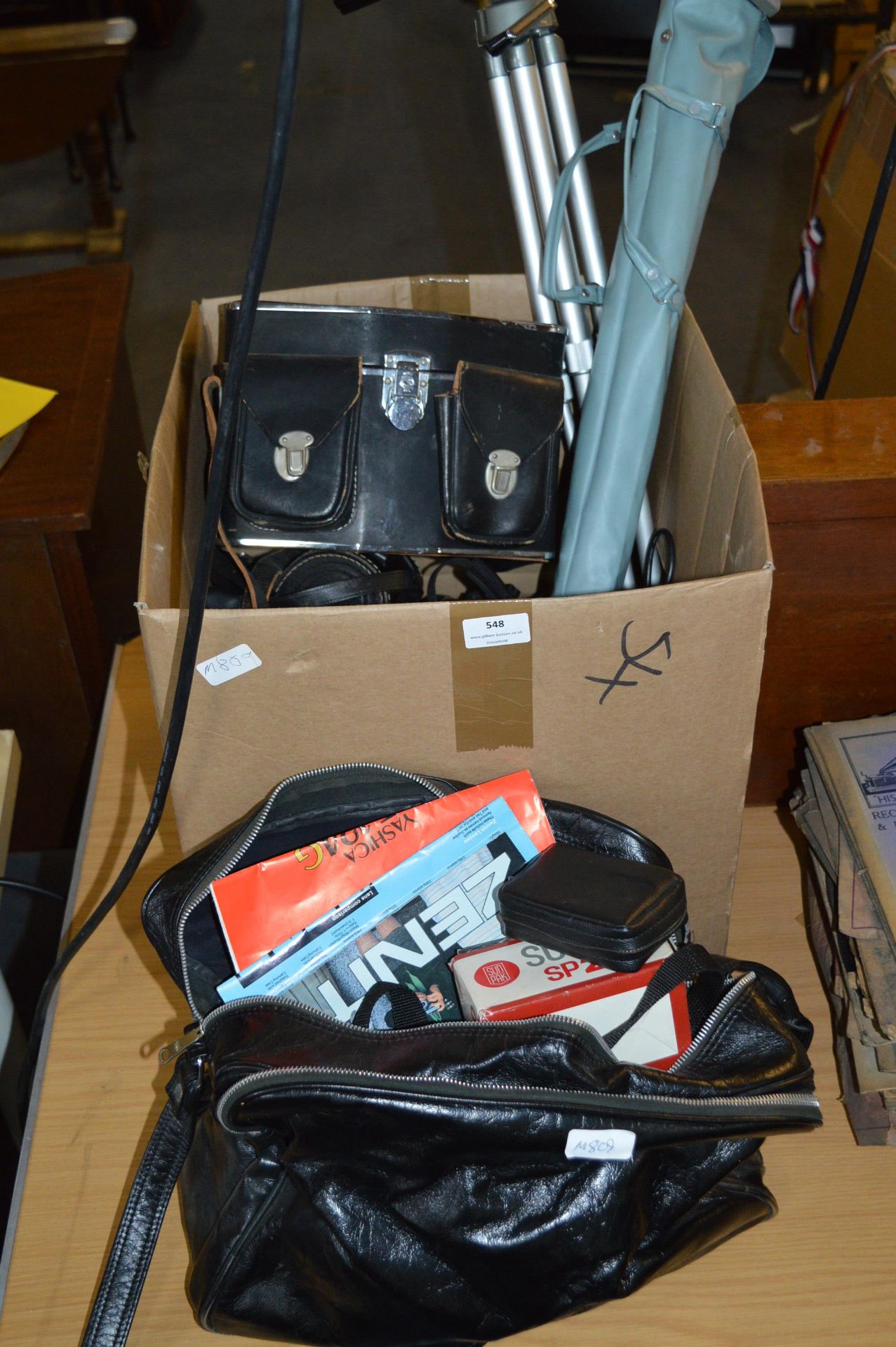 Quantity of Vintage Photography Equipment and a Bag Containing Cameras, etc.