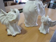 White China Elephant Plant Stand (AF) and Two Smal