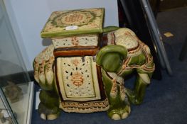 Large Green Elephant Plant Stand